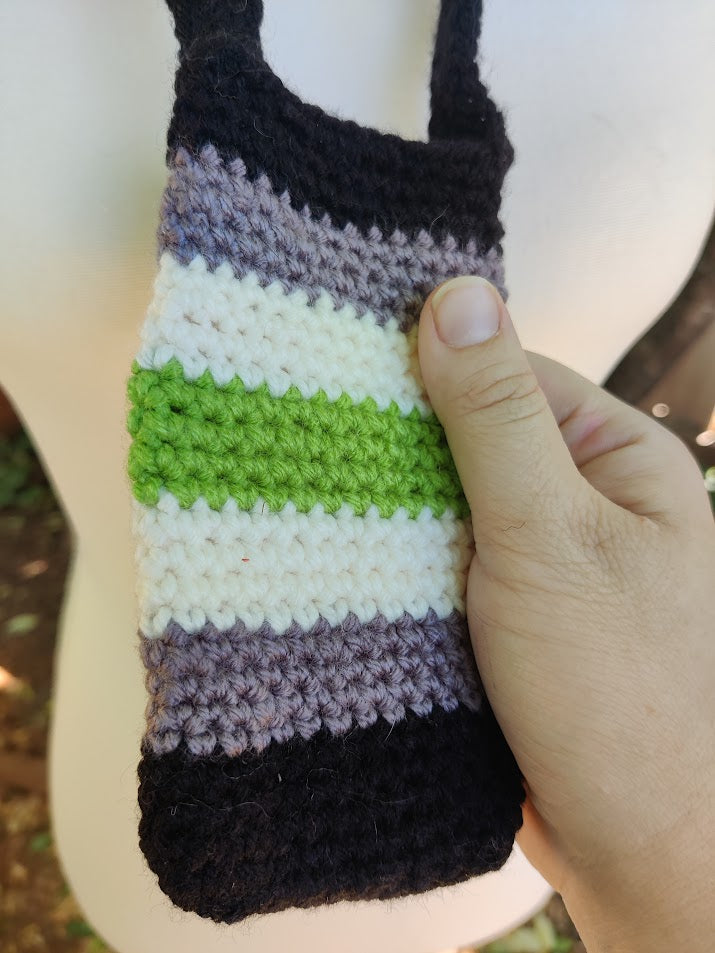Goblin Pouch Necklace Bag - Handmade Crochet - Agender
