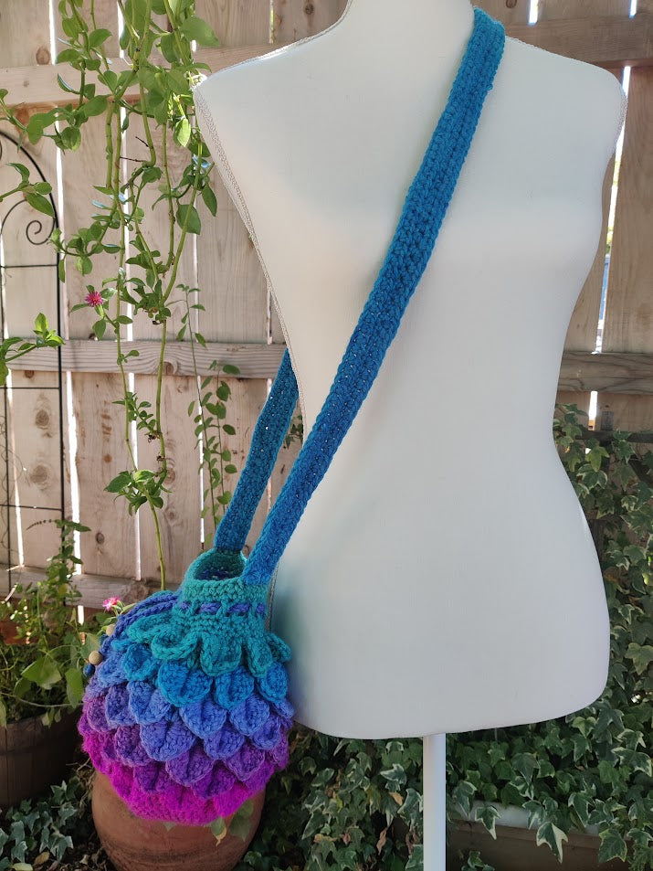 Dragon Scale Bag - Handmade Crochet - Siren's Song