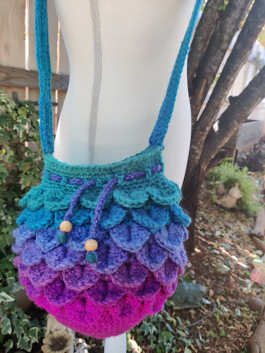 Dragon Scale Bag - Handmade Crochet - Siren's Song