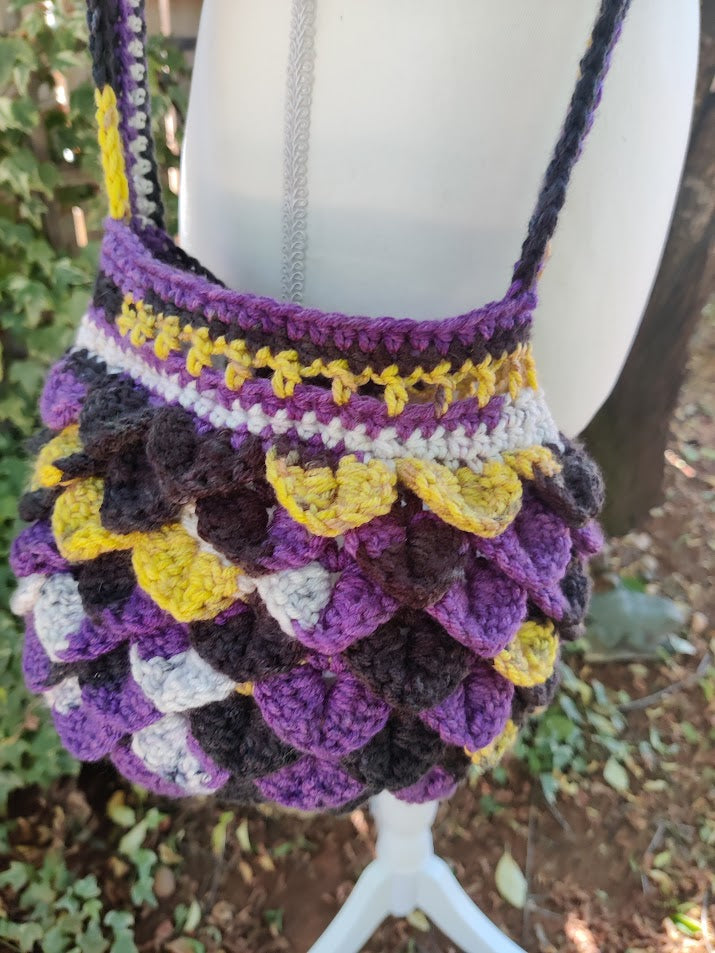 Dragon Scale Bag - Handmade Crochet - Nonbinary