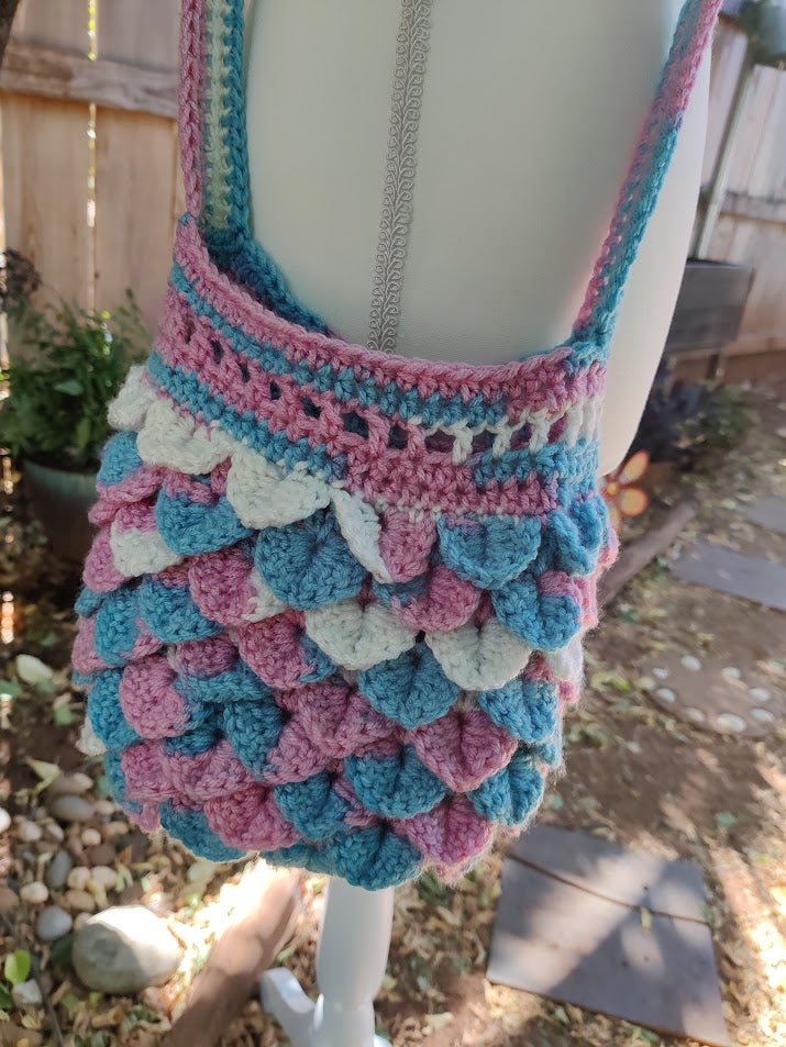 Dragon Scale Bag - Handmade Crochet - Trans