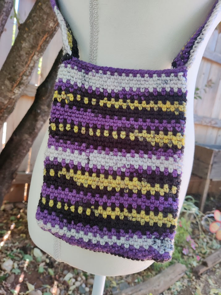 Pride Flag Bag - Handmade Crochet Moss Stitch - Nonbinary