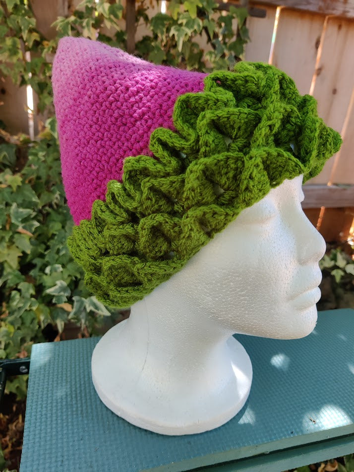 Plant Hat - Handmade Crochet - Pink Blossom