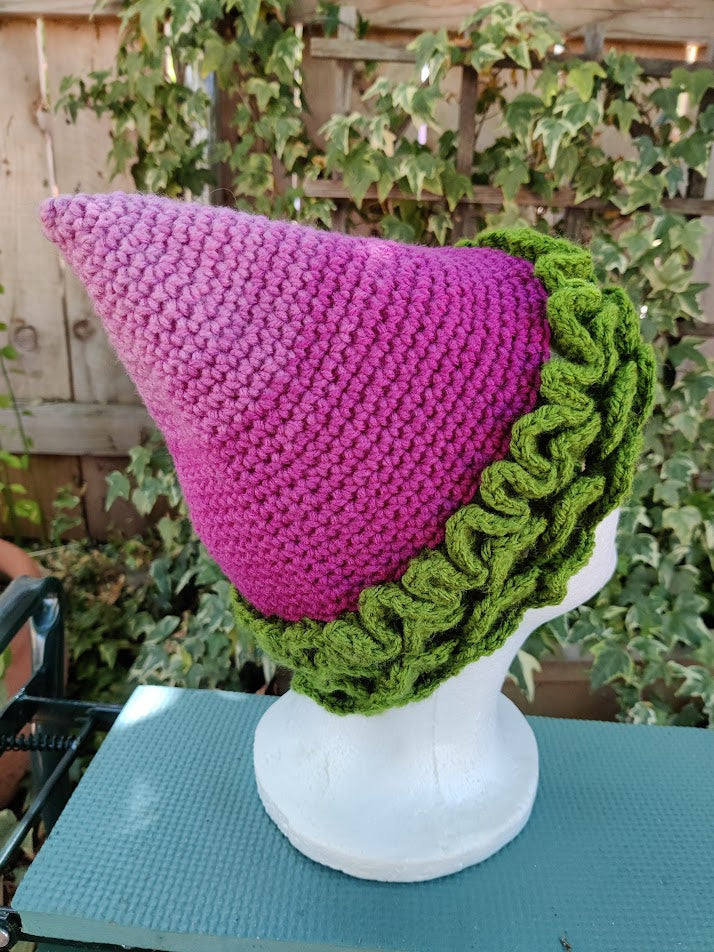 Plant Hat - Handmade Crochet - Pink Blossom