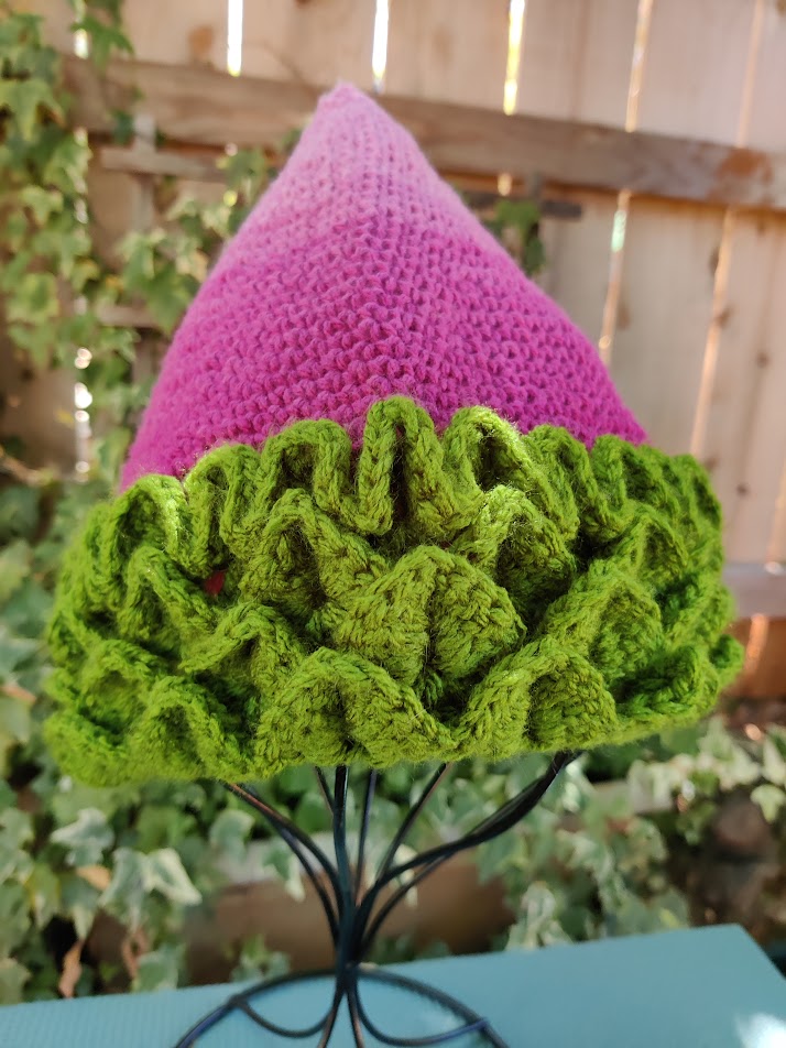 Plant Hat - Handmade Crochet - Pink Blossom